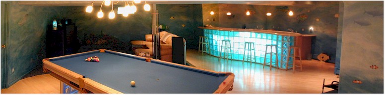 Pool table and bar